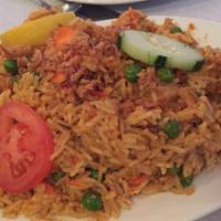 Biryani · Choice of meat and aromatic Indian basmati rice cooked with fresh herbs and seasonings.