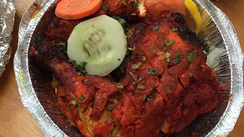 Chicken Tandoori · Spring chicken marinated in mild spices and BBQ’d.