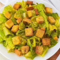 Caesar Salad (Small) · Crisp romaine lettuce topped with garlic croutons, aged pecorino cheese. All tossed with our...