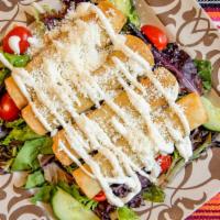 Flautas · Four Corn Tortillas Filled with Your Choice of Chicken, or Cheese Served with Pico de Gallo,...