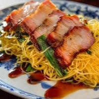 Hong Kong Noodle · Chinese BBQ hanging pork, charred scallion