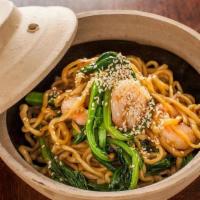 Copper Well Street Noodle · chili oil, shrimp, Chinese greens
