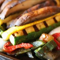 Grilled Vegetable Fajitas For One · Mesquite grilled vegetables including zucchini, yellow squash, portobello mushrooms, sautéed...
