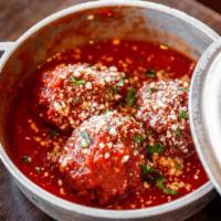 Sunday Pot Of Meatballs · Meatballs made from beef, veal and pork, served in our classic red sauce.