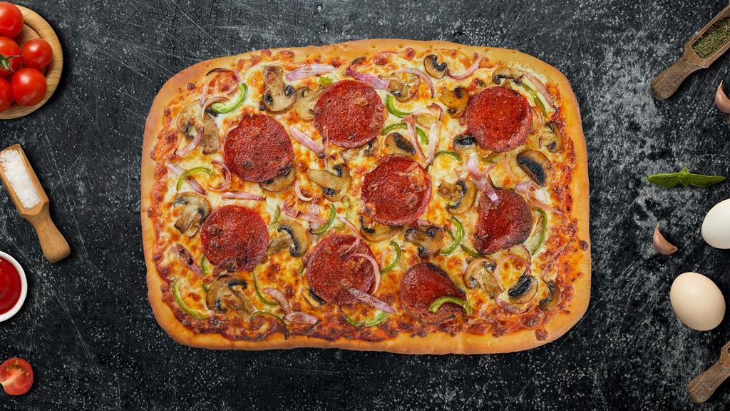 Popeye'S Mushroom & Pepperoni Pizza · Enjoy mushrooms and pepperoni on top of a 14