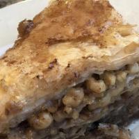 Baklava · Layers of filo dough with walnuts.