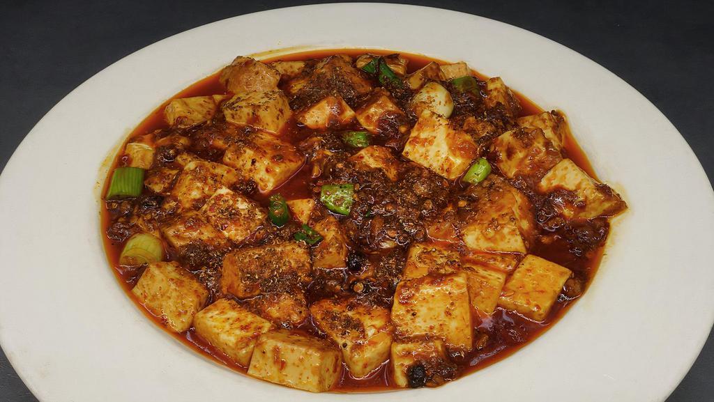 Ma-Bo Tofu (With Minced Beef) 麻婆豆腐 · Hot and spicy.