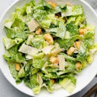 Caesar Salad · Romaine Hearts, Croutons, Shaved Parmesan Cheese and our Homemade Caesar Dressing