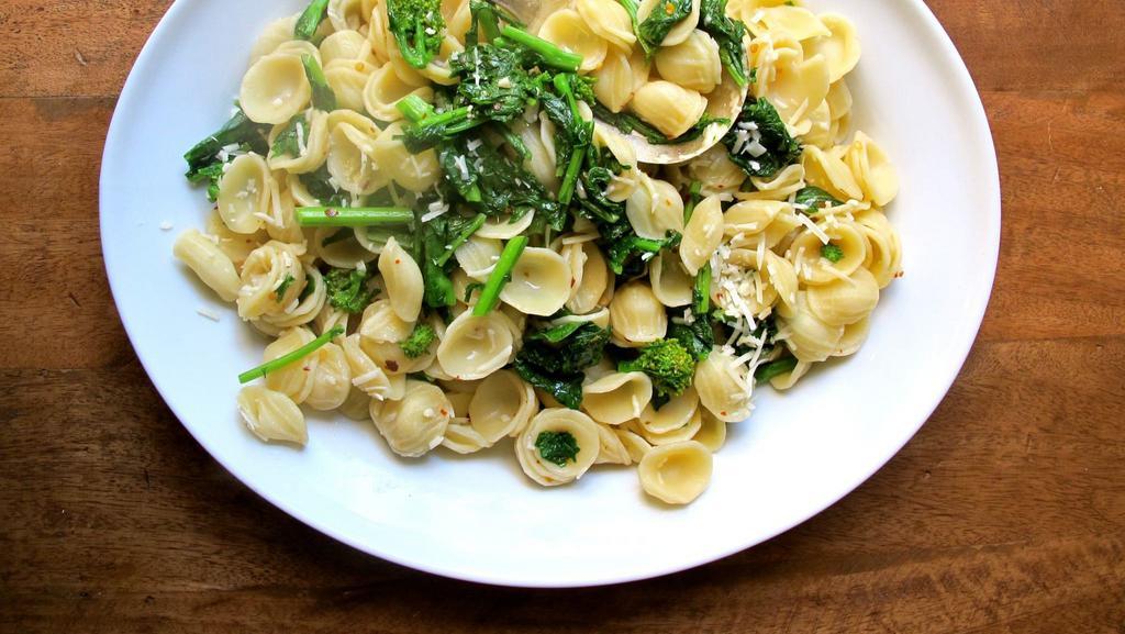 Orecchiette Pasta · Roasted broccolini and garlic.