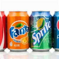 Can Soda · Nothing like a cold soda to go with your pizza!.