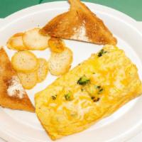 Broccoli Cheddar Omelette Breakfast · Served with toast (white wheat rye or tortillas) and homefries.