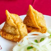 Meat Samosa (2 Per Serving) · Dumpling stuffed with lightly spiced minced meat.