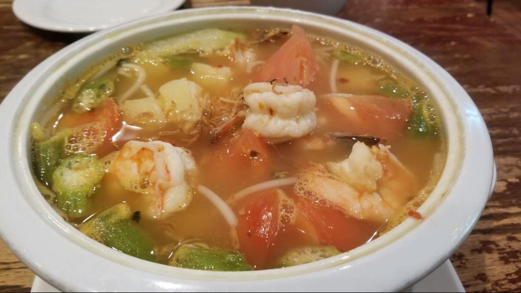 Hot & Sour Fish Vegetable Soup · Hot and spicy.