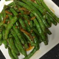 Dried Sautéed String Bean · Vegetarian, hot and spicy.