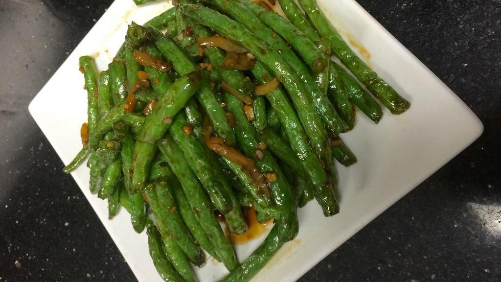 Dried Sautéed String Bean · Vegetarian, hot and spicy.
