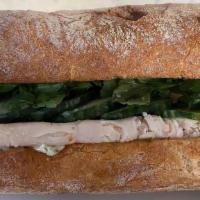Smoked Turkey Breast Sandwich · cucumber, watercress, herb mayonnaise on baguette