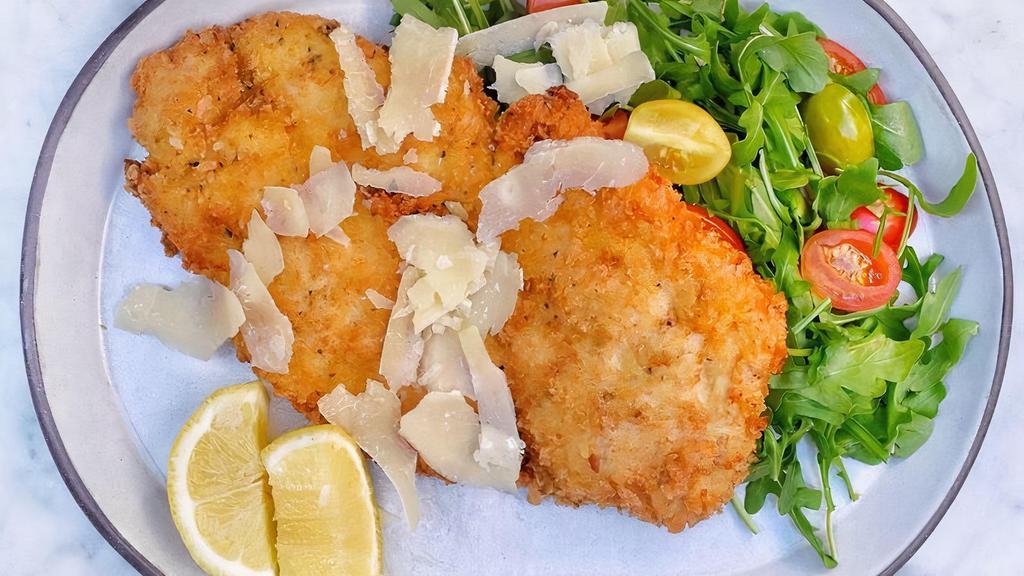 Chicken Milanese · served with choice of 2 sides