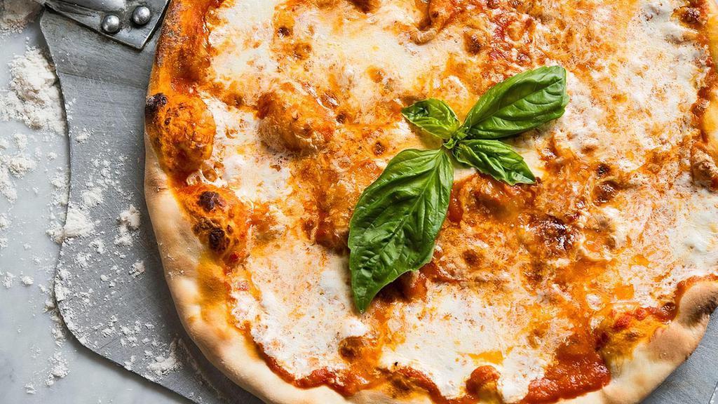 Margherita Pizza · Fresh mozzarella, Parmigiano-Reggiano, tomato sauce, fresh basil