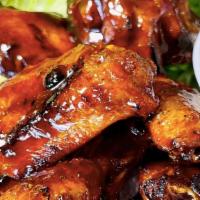 Bfg Wings (8 Count) · Jumbo Sized Wings, Arcadia spice seasoned.  Baked, Fried and Grilled.
