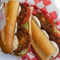 Great American Hero · Chicken Cutlet, Thick Cut Bacon, Fresh Mozzarella, Sharp Provolone, Tomatoes, Lettuce and Ro...