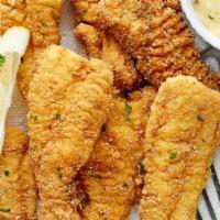 Fried Fish · 3 pieces of fried whiting in our house made seasoning and fish fry blend w/ FF
