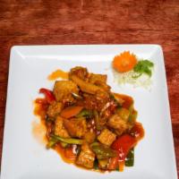 Sweet & Sour Stir Fry · Sautéed with pineapple, cucumber, onion, tomato, carrot, baby corn, celery and scallion.
