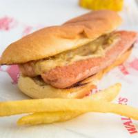 Single™ · Our world-famous hot dog. Swap your bun for a Bavarian Pretzel Bun!