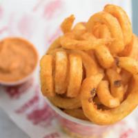 Curly Fries · Note our fries are made fresh, to order, and served piping hot. In route, they may cool. Ple...