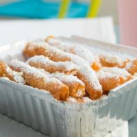 Funnel Cake Sticks · Topped with powdered sugar.