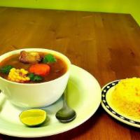 Sopa De Mondongo / Tripe Soup (Only On Weekend) · SOLO FIN DE SEMANA

Incluye arroz y tortilla / includes ride and tortilla