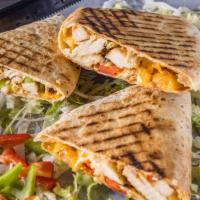 Chicken Quesadilla · Grilled marinated chicken breast with cheddar& Jack cheese.