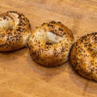 Onion Bagel · Made from flour, water, yeast, sugar and salt. No chemicals or preservatives added.