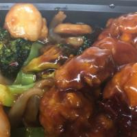 Dragon And Phoenix · Spicy. Shrimp, mixed with veg. & chunk chicken fried with spicy sauce.