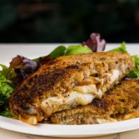 Chef’S Grilled Cheese · Vegetarian. Mozzarella, Gruyère, fontina cheese with garlic rosemary sourdough and our speci...