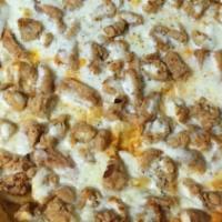 Buffalo Chicken Pizza · Made with ranch or blue cheese.