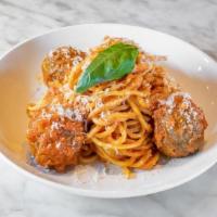 Spaghetti W/ Meatballs · beef meatballs, pomodoro, parmesan