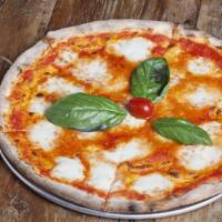 Margherita Pizza · San Marzano tomato sauce, fresh mozzarella, and basil.