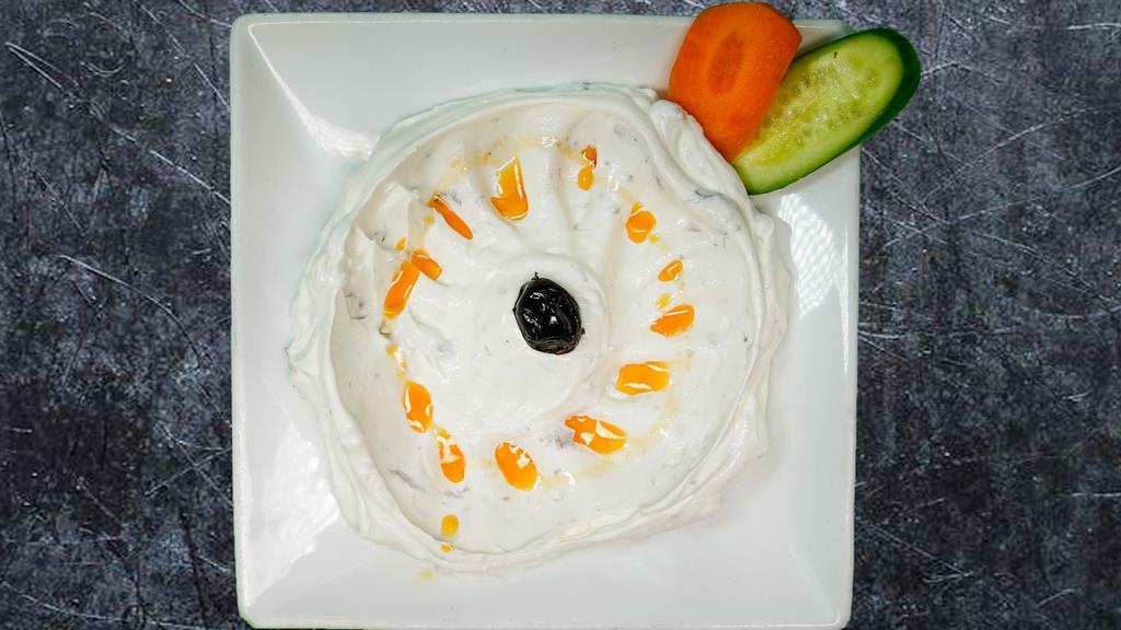 Lebni · Haydari. Creamy yogurt mixed with garlic, walnuts, fresh dill and olive oil.