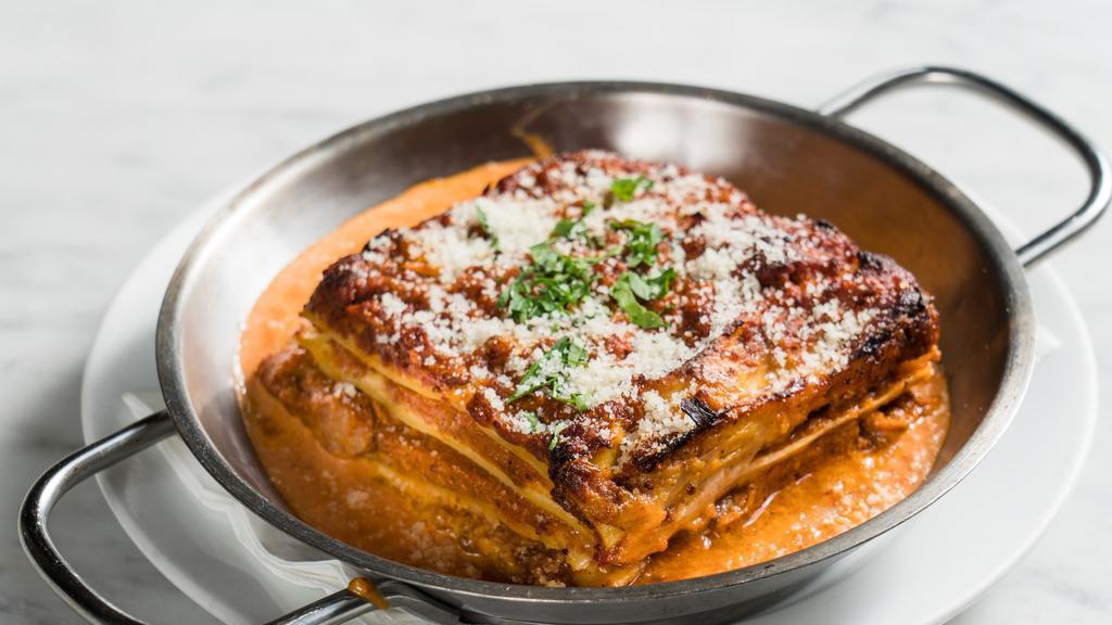 Lasagna · Pork and veal ragu.
