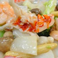 Seafood Delight · Shrimp, lobster, scallop and crab meat with Chinese vegetables.