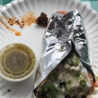 Gordito · Each. Two corn tortillas with cheese and pinto beans melted in between, filled with meat, pi...