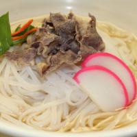 Beef Pho · Beef rice noodle soup. Contains No oil. Choice of seafood or veggie.