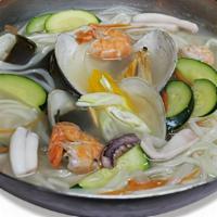 Seafood Kalkuksu  · Contains No oil. Add kimchi at an upcharge.