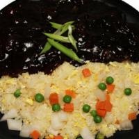 Jjajang Fried Rice · Korean black bean sauce with fried rice.