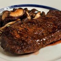 Hanger Steak Forestiere · with Sauteed Mushrooms & Pepper Sauce