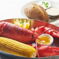 Steamed Lobster · Gluten free. Corn on the cob and baked potato.
