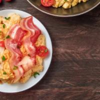 Bacon, Ham, Sausage, Or Taylor Ham Omelette · Three egg omelette bite delight with crispy bacon, moist ham or moist taylor ham served with...