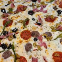 Casa Italiano Pie (Personal Pie) · Pepperoni, Sausage, Ham, Green Peppers, Green Olives, Black Olives, Mushroom, Mozzarella Che...