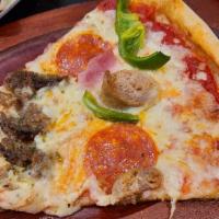 Pizza Slices · Add toppings (Pepperoni, Mushroom, Ham, Bacon, Sausage, Chicken, Or Meatball) for an additio...