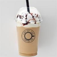 Fro-Joe · Blended Coffee + Ice + Milk + Chocolate + Caramel.